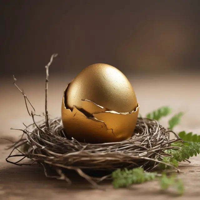 Golden egg within a nest in a tax-sheltered annuity illustration, emphasizing growth and tax deferral.