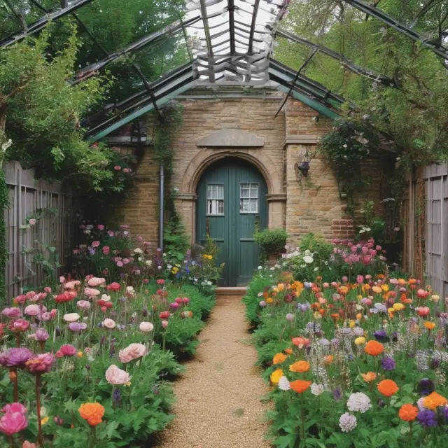 An image of a blooming garden with different investment options represented as colorful flowers thriving under the protection of a tax shelter
