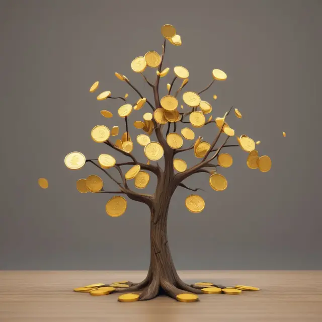 Golden tree with fruits as coins symbolizing the growth of a tax-sheltered annuity
