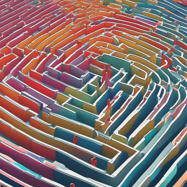 A visually rich tax table maze illustrating the process of calculating tax liability based on filing status, income level, and applicable deductions