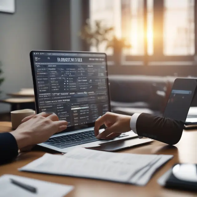 An investor examines tax tables while using tax preparation software to streamline and accurately calculate their tax liability