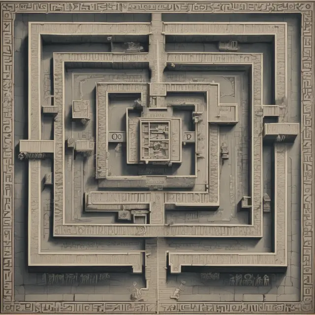 A maze illustration representing tax tables, showing common errors as misplaced stones and a compass symbolizing the use of a calculator for accurate navigation
