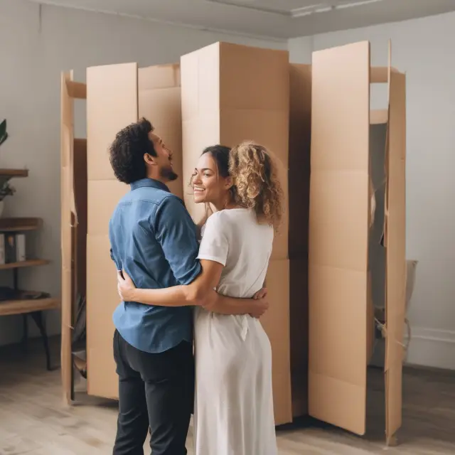 A married couple intertwined, symbolizing their shared ownership and protection of tenancy by entirety property