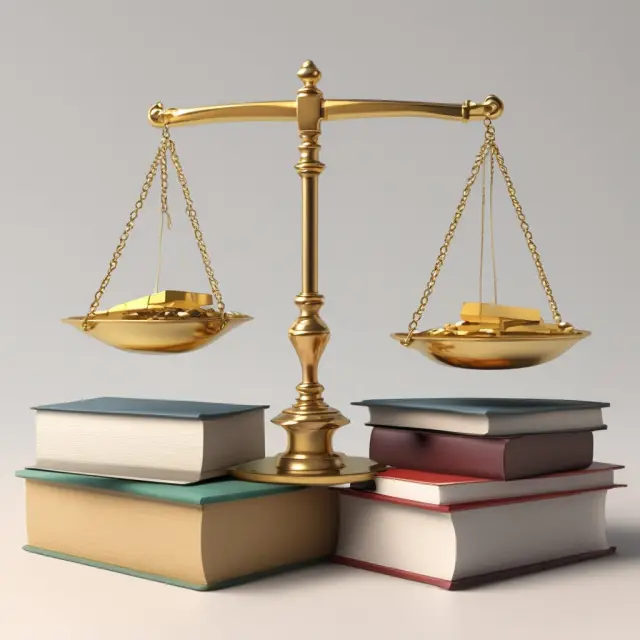 Golden balance scale weighing intangible market value against tangible assets in the form of books