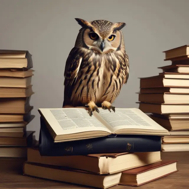 Wise owl on golden piles of balance sheets representing Tangible Book Value Per Share and financial wisdom