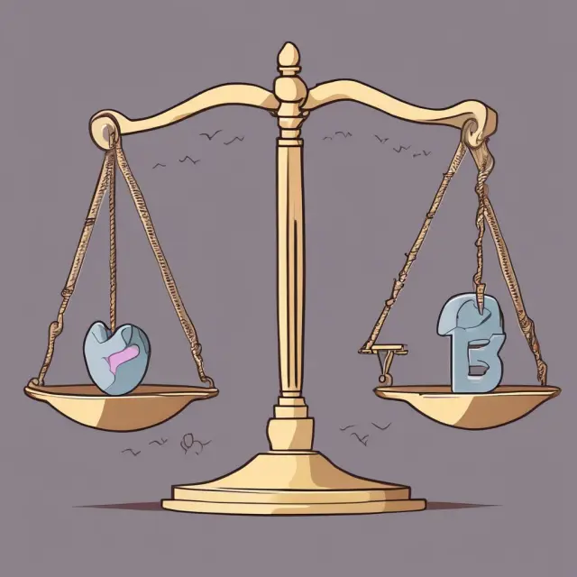 Balancing scale comparing intangible and tangible assets in TBVPS calculation, illustrating the limitations of accurately evaluating each