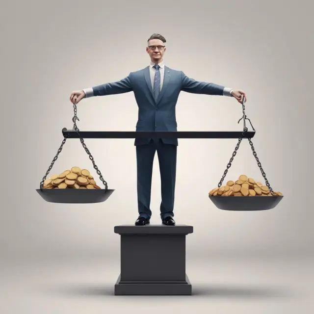 An institutional investor balances tangible assets on one side of a scale and shares on the other, calculating Tangible Book Value Per Share