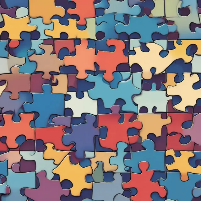 Hard skills represented as a mosaic of interconnected puzzle pieces, symbolizing their value in enhancing productivity, communication, and innovation