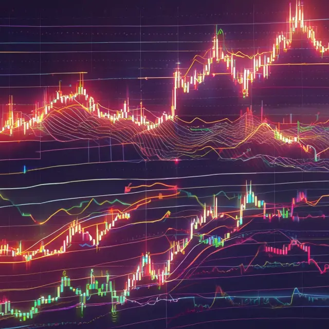 An enchanting dance between market waves representing volume and momentum indicators in technical analysis