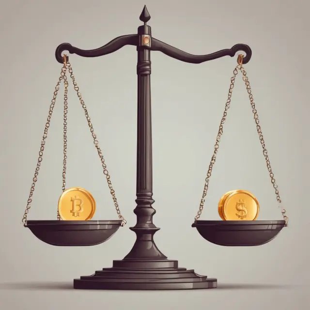 Two scales representing Fundamental Analysis (left) and Technical Analysis (right), illustrating the balance between understanding company intrinsic value and identifying market trends.