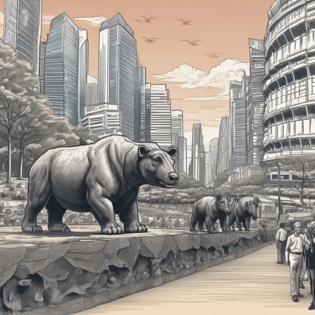 Singapore and Chile represented by bulls and bears, symbolizing their successful implementation of technocratic rule in finance and investment.