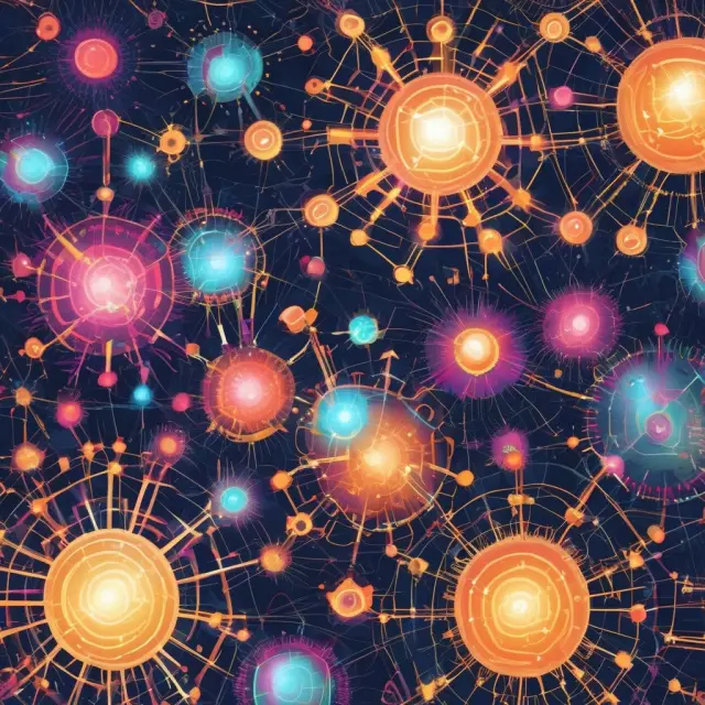 Colorful kaleidoscope representing the diverse tech sectors, semiconductors, software, networking, internet, and hardware.