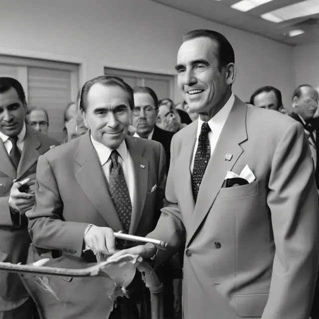 Senator Bob Dole holds a double-edged sword representing the Tax Equity and Fiscal Responsibility Act of 1982, symbolizing both economic responsibility and political backlash.