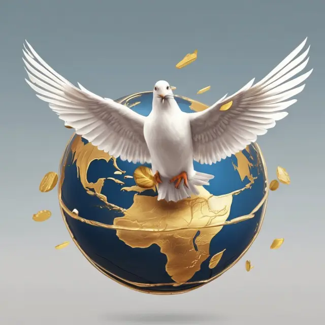Swift dove transporting gold coins symbolizing secure and rapid telegraphic transfers