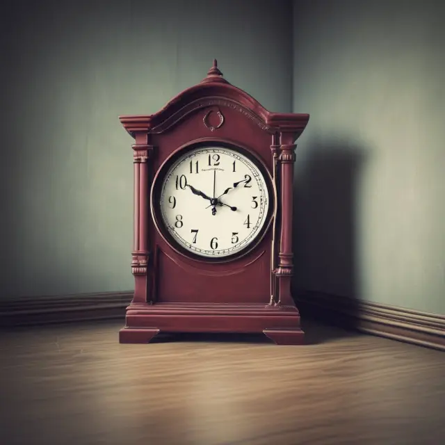 An old clock with a tenant cohabiting inside, representing the concept of Tenancy at Sufferance.