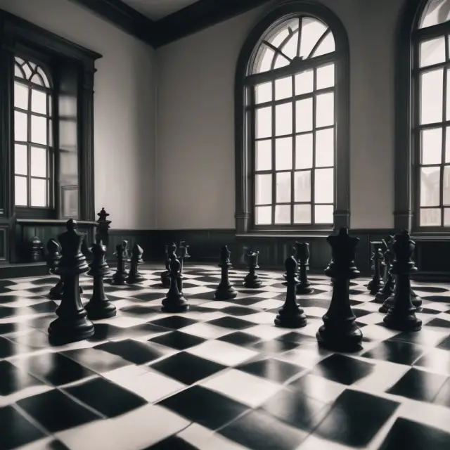 Institutional investor facing two case studies, depicted as a knight on a chessboard, encountering the 