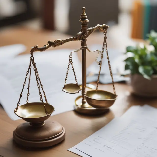 A balance scales image featuring a golden rent receipt on one pan and eviction notices on the other, representing the legal protections for both landlords and tenants under tenancy-at-will agreements.