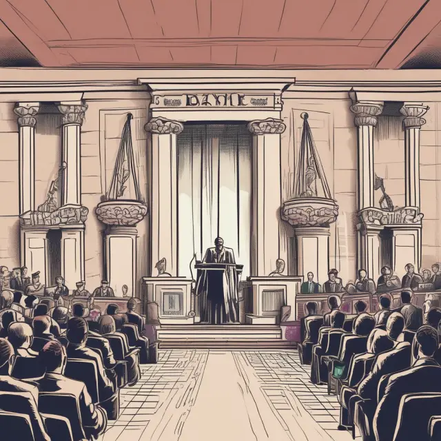 An image of an SEC scale with balance, a depositary bank holding a pair of scales, target companies represented by buildings, and investors depicted as hands offering contracts.