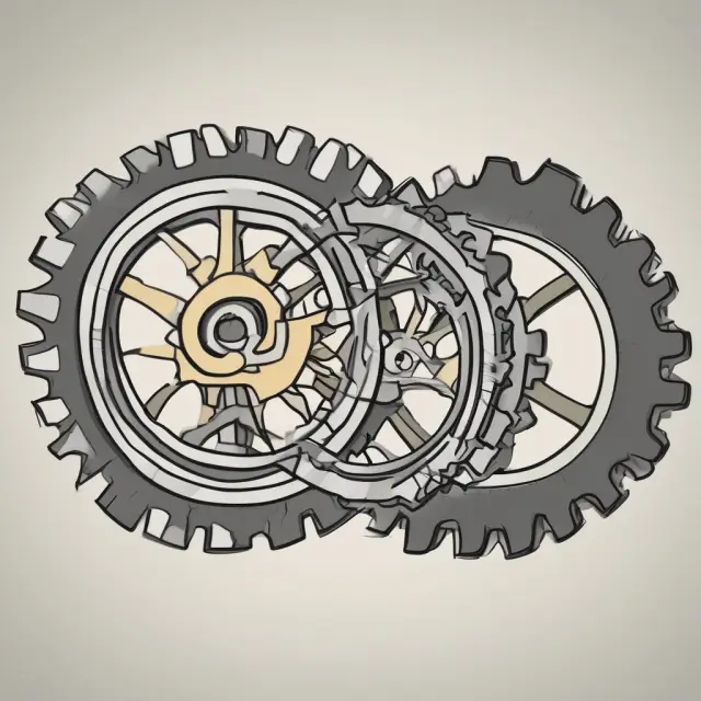 Visual comparison of a fast-moving Tenkan-Sen gear and a slow-moving SMA gear, symbolizing their roles in short-term momentum vs. long-term trends.