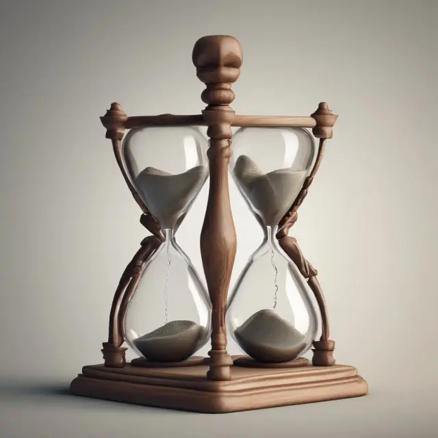 Two hourglasses represent Tenor and Maturity, their sands flowing together in the financial world