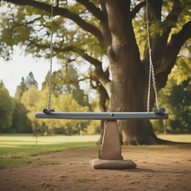 An image of a seesaw with insurance policies on either end, symbolizing the balance between premium payments and contract durations (tenor)