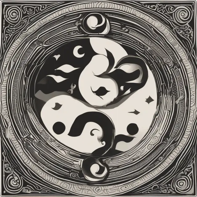 Visualization of yin-yang scales symbolizing tenor and maturity in credit default swaps, with bond symbols in balance to emphasize the importance of proper alignment.