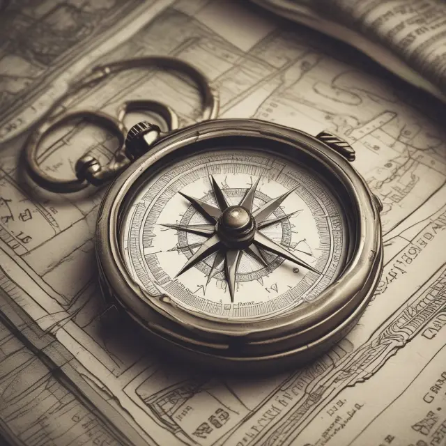 A compass with a tenor concept emblem pointing towards an ever-growing tree symbolizing real estate investments, emphasizing strategic decision-making and risk management
