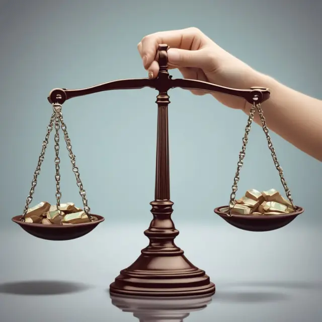 An investor contemplating term deposit choices on a balance scale to maximize returns while minimizing risks.