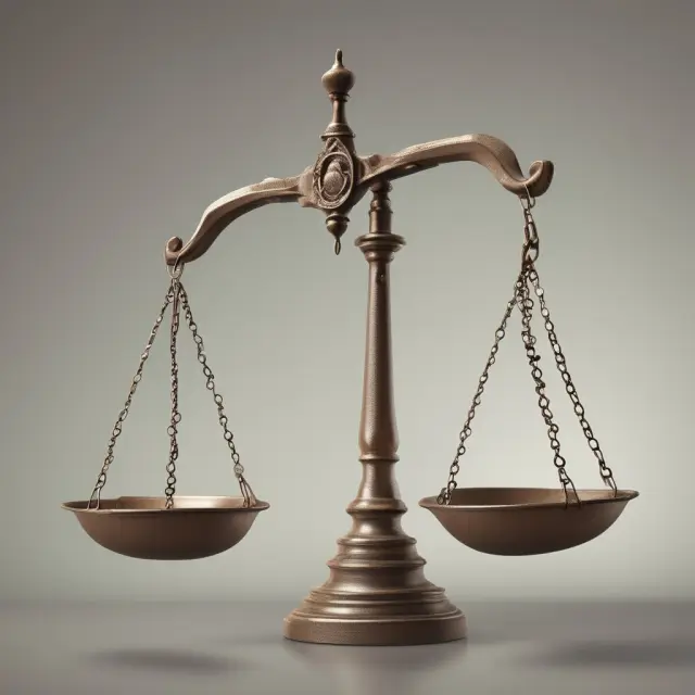 A set of scales tilting towards injustice, with a hand reaching out to right it, representing the concept of wrongful termination.