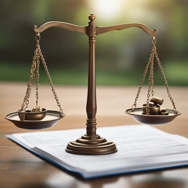 Balance scale with term and whole life insurance policies. Term policy on one side represents affordability and flexibility while whole life insurance symbolizes permanence and investment growth.