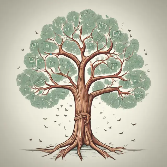 An image of a term life insurance tree converting into a whole life insurance tree, symbolizing the transformation from temporary coverage to permanent coverage with accumulated cash value.