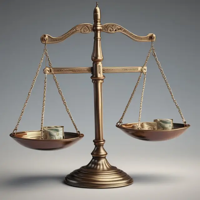 Balance scale with exchange rates, inflation, and product size & quality affecting TOT