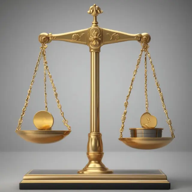 Gold coin representing exports balancing against imports on a set of scales, illustrating Terms of Trade calculation
