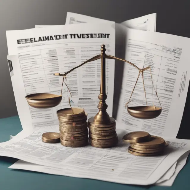 A balance scale with one pan representing an equity investment term sheet, the other panned weighing a debt term sheet.