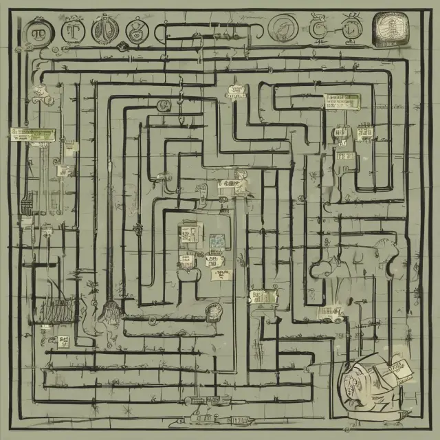 An investor ponders a labyrinth, symbolizing bond FAQs, while deciding on term to maturity, with call, put, and conversion provisions as keys