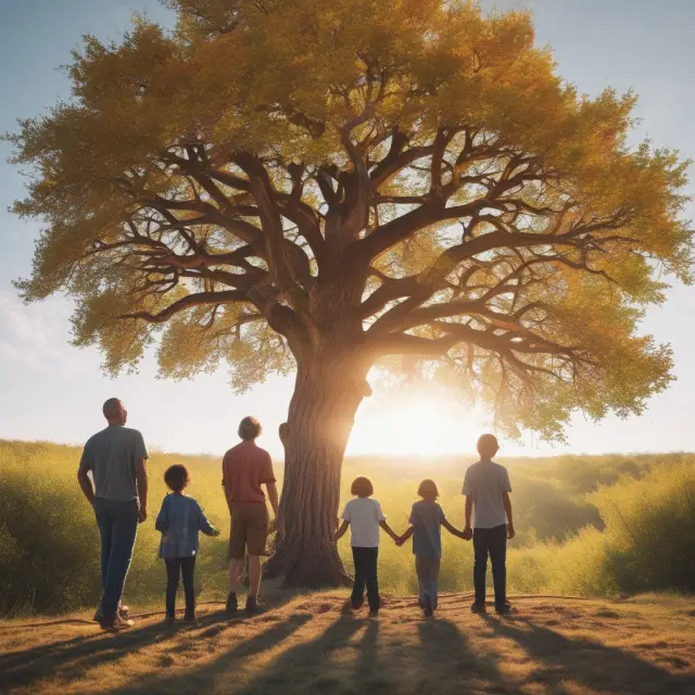 A will shining light on a tree symbolizing the necessary parties of a testamentary trust: Grantor, Trustee, and Beneficiaries