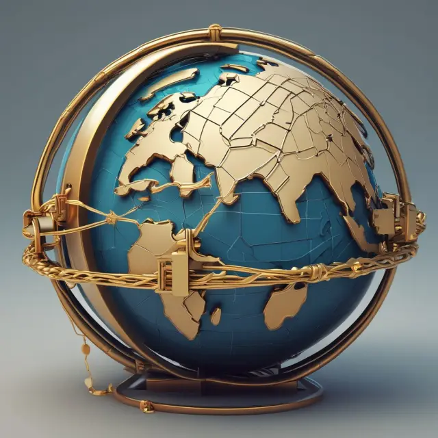 Image of a globe with various stablecoin anchors representing Tether