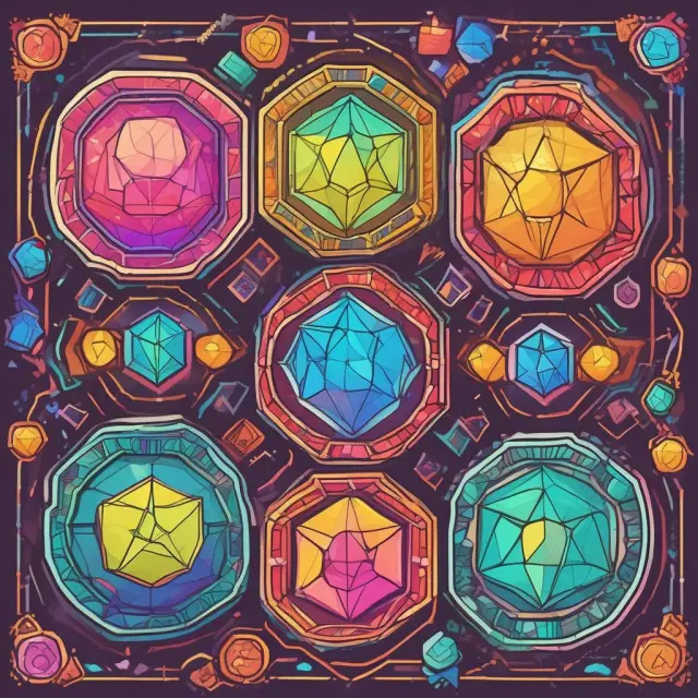 Image of four colored gems symbolizing Tether (blue), Pax Dollar (green), USDC (red), and True USD (yellow), representing transparency, market dominance, usage, and trust in stablecoins.