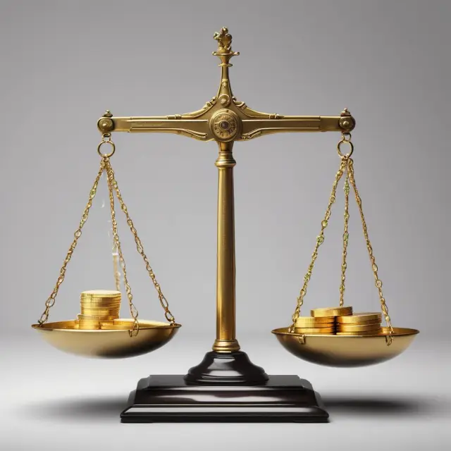 Scale comparing company symbols to golden coins representing market capitalization, debt, preferred stock, and cash with cash being subtracted.