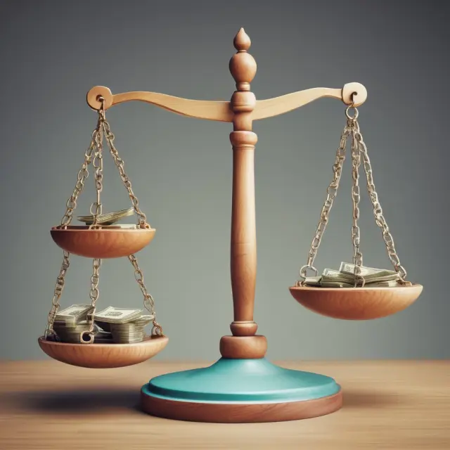 Illustration of a balanced scale representing FAQs about Total Enterprise Value, showing TEV as the combined weight of company equity, debt, and cash.