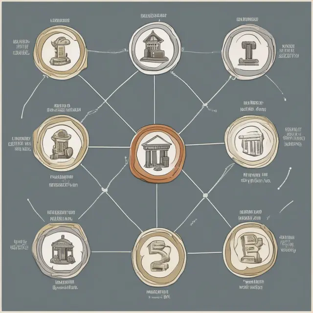 A vibrant network of interconnected banking ratios symbolizing financial stability.