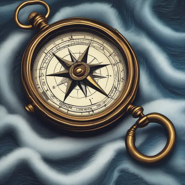 An institutional investor holding a compass, navigating financial waters with a map depicting Texas ratios for various banks