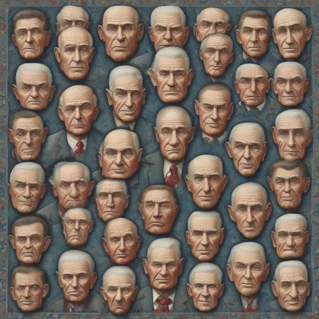 An assemblage of elderly faces symbolizing the Greatest Generation, growing from interconnected roots representing their shared resilience and fortitude.