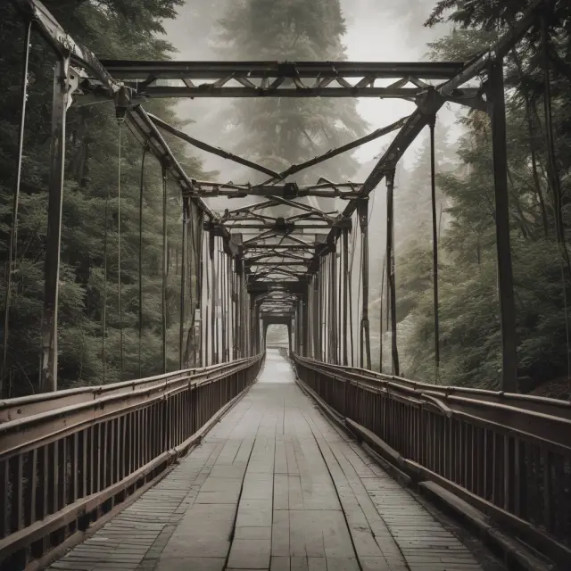 A sturdy wooden bridge symbolizing the connection between the financial practices and values of the Greatest Generation and modern finance