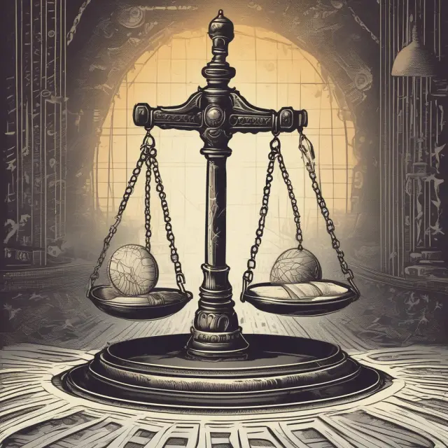 A pendulum swinging between pre and post-TERP stock prices, depicting the influence of theoretical ex-rights pricing on stock values.