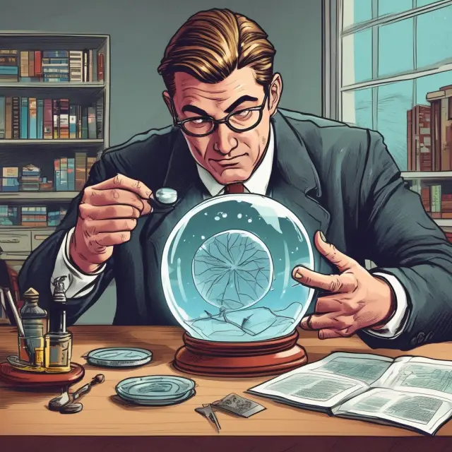 An investor examines the TERP using a crystal ball with two possible futures: share buybacks or dilution effects