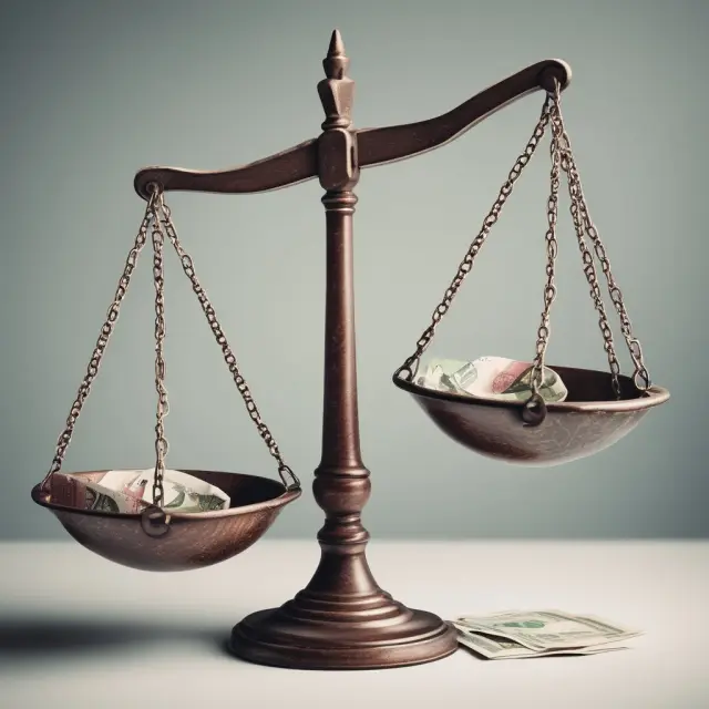 Comparison of current market price and theoretical ex-rights price on a balance scale for informed investment decisions