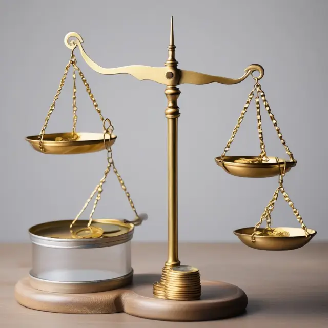 Golden coins on a balance scale: Consumer utility (gold) versus firm profit (silver), highlighting the interconnected theories