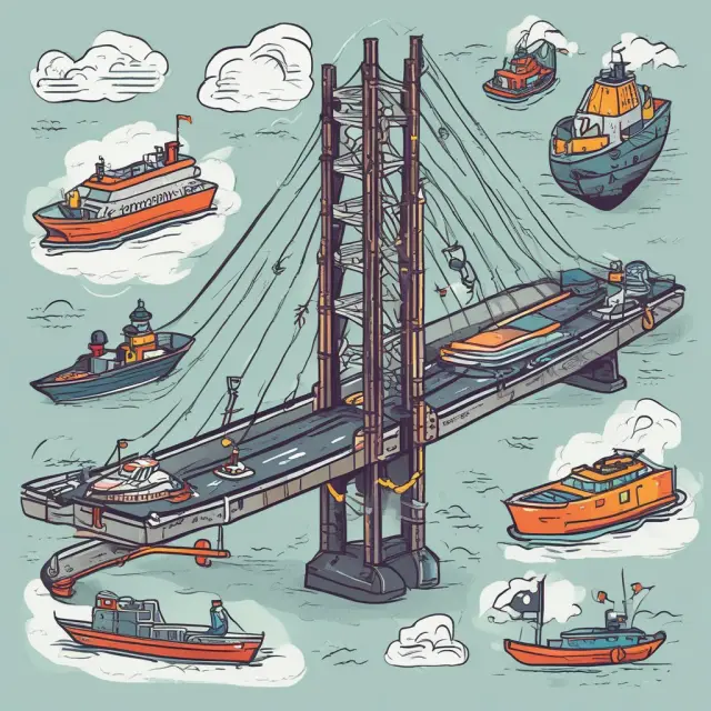 A stylized bridge with third party as a connector, illustrating the benefits of expertise, risk management, and efficiency in transactions