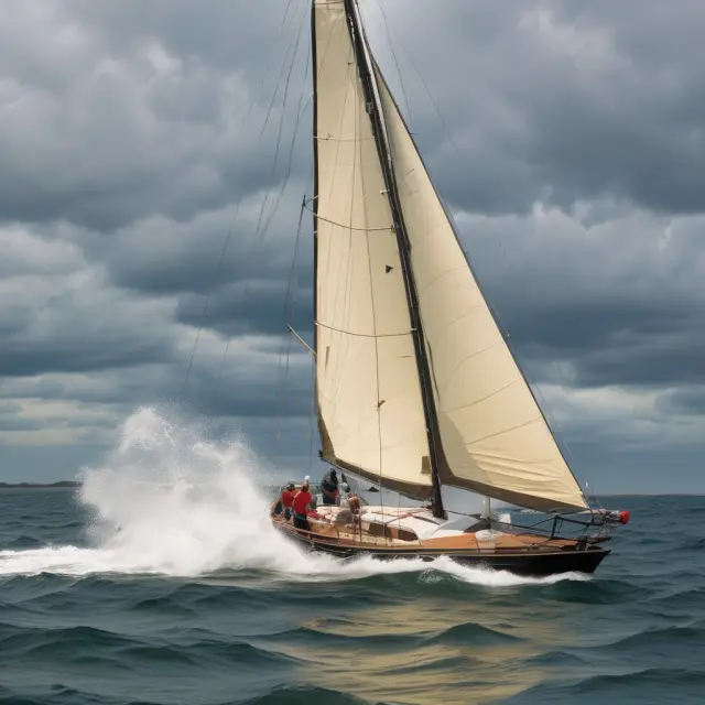 A small investment boat maneuvers through turbulent waters with the assistance of an experienced third-party provider, symbolizing cost savings and operational efficiency.